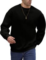 Men's Crewneck Sweatshirt Plain Sweatshirts Athletic Workout Sweat Shirts Soft Long Sleeve Pullover Shirt