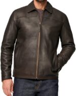 Men's New Black/Brown Lambskin Leather Classic Open Bottom Jacket Motorcycle Vintage Racing Jacket - Image 2