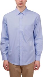 Men Non-Iron  Button Down Pinpoint Regular Dress Shirt