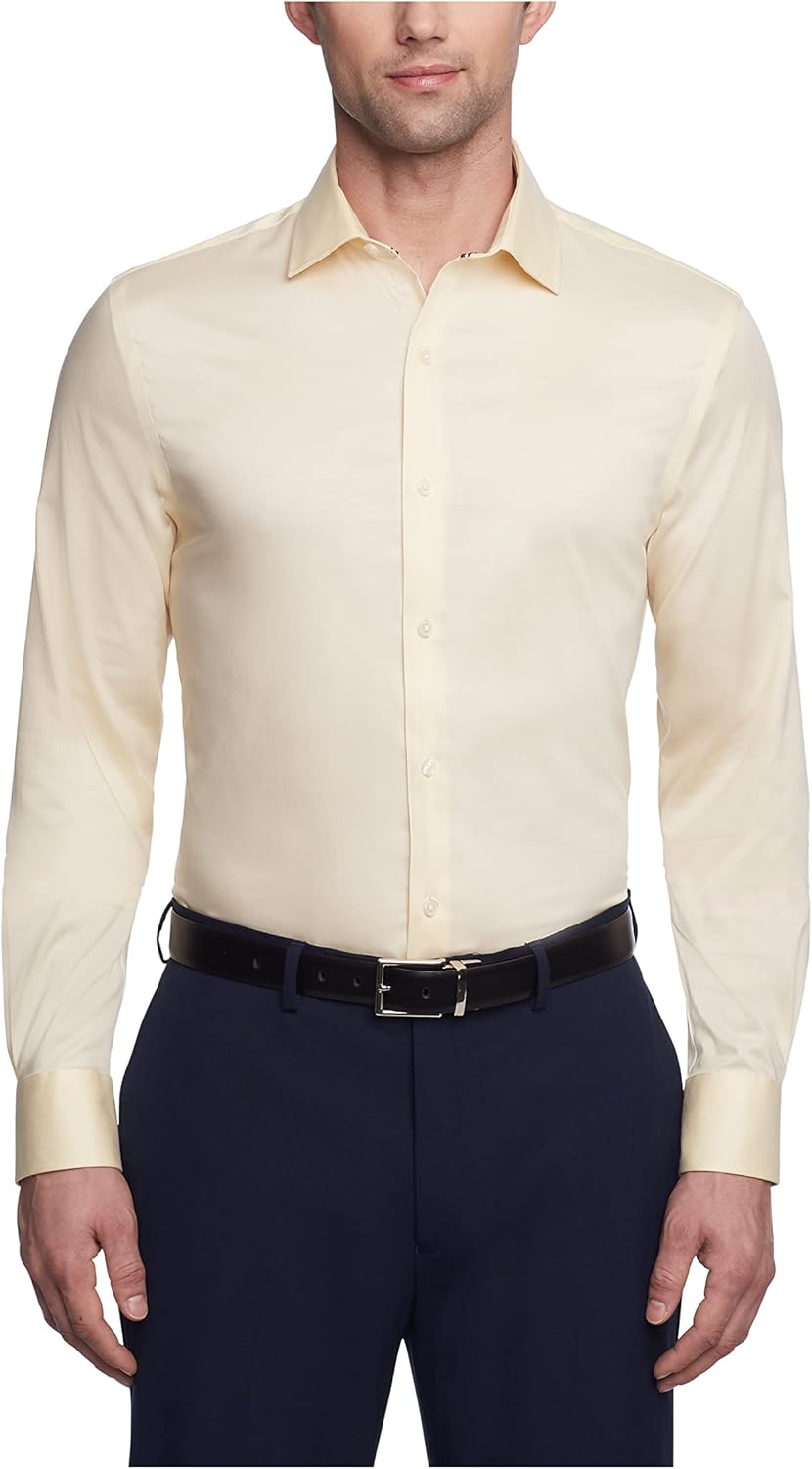 61AZT4qt39L._AC_SL1500_.jpg Men Dress Shirt Slim Fit Stretch Twill - Image 1