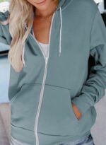 Women's Full Zip Up Hoodie Long Sleeve Hooded Sweatshirts Pockets Jacket Coat for Women - Image 2