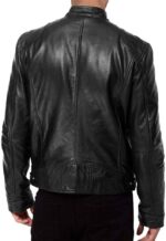Men's  Genuine Lambskin Leather Biker Jacket - Image 2