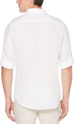 Men Roll Sleeve 100% Linen Button-Down Shirt (Size X-Small - 5X ) - Image 2