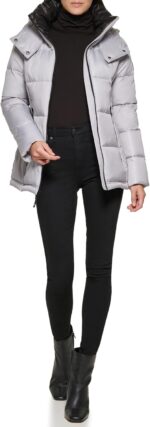 Women Heavy Weight Stand Collar Down Puffer Jacket - Image 2