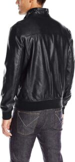 Men's Faux Leather Bomber Jacket - Image 2