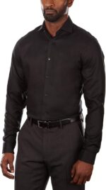Men Slim Fit Non Iron Stretch Solid Dress Shirt