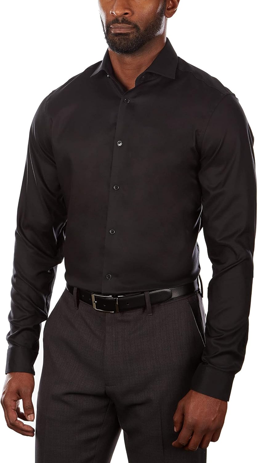 71Mlby3LZOL._AC_SL1500_.jpg Men Slim Fit Non Iron Stretch Solid Dress Shirt - Image 1