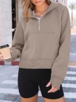Womens Hoodies Fleece Fall Fashion Outfits Workout Sweatshirts Y2k Winter Zip Up Jackets Oversized Tops Clothes - Image 2