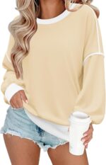 Women Crewneck Sweatshirts Pullover Tops Long Sleeve Shirts Loose Fit Tops Casual Fall Outfits Y2K Clothes
