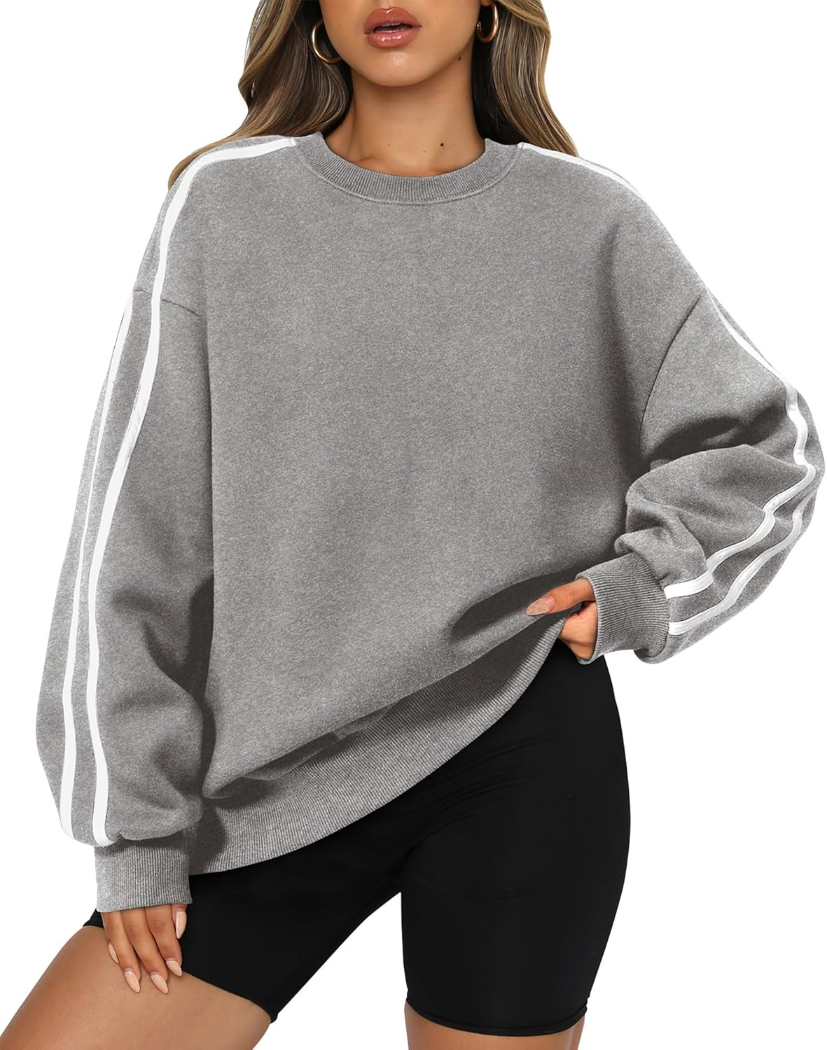 81XkLso1TvL._AC_SL1500_.jpg Womens Oversized Sweatshirts Casual Fall Crew Neck Color Block Long Sleeve Loose Pullover Top Y2K Clothes - Image 1