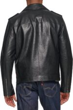 Men's Faux Leather Motorcycle Jacket - Image 2