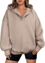 Womens Oversized Hoodies V Neck Sweatshirts Fleece Long Sleeve Pullover Y2K Clothes  Fall Trendy Outfits